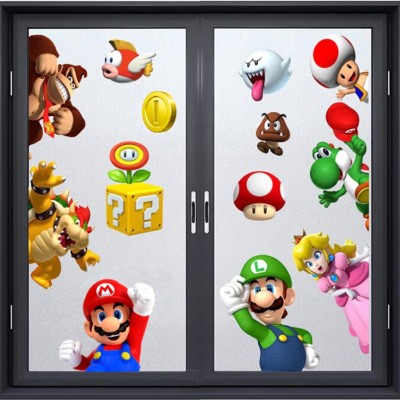 超级马里奥墙贴卡通动漫儿童房装饰贴画PVC涂鸦衣柜橱窗玻璃贴纸图2