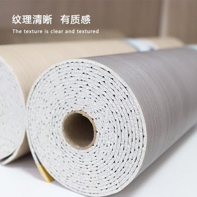 木纹墙纸自粘仿木PVC铝塑板墙贴原木色电视背景墙贴纸墙面装饰板图3