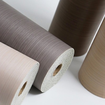 木纹墙纸自粘仿木PVC铝塑板墙贴原木色电视背景墙贴纸墙面装饰板图2