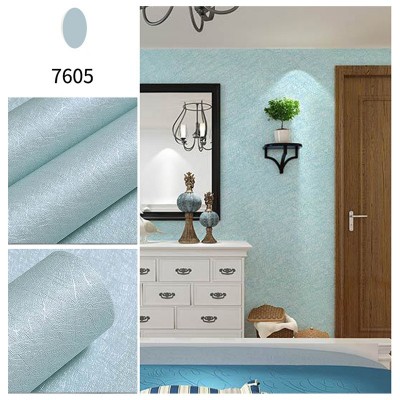 纯色仿蚕丝纹墙纸 欧式自粘防水防污壁纸 卧式客厅背景墙贴纸图3