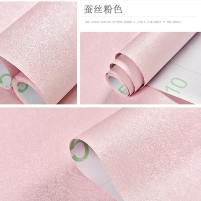纯色仿蚕丝纹墙纸 欧式自粘防水防污壁纸 卧式客厅背景墙贴纸图2