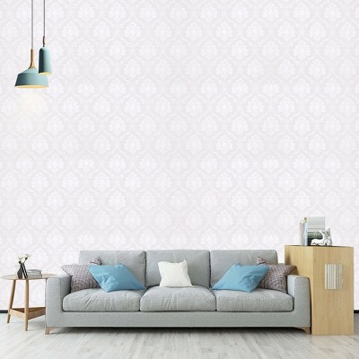 现代简约防水防污自粘压纹墙纸家用卧室客厅背景墙装饰墙贴珠光图3