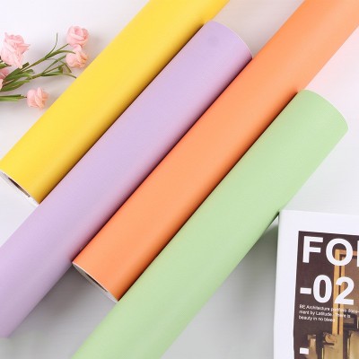 马卡龙墙纸纯色素色背景墙贴纸卧室客厅温馨防水防潮墙纸自粘壁纸图2