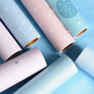 麻布PVC防水加厚墙纸自粘纯色素色贴纸宿舍卧室客厅酒店装饰墙贴图4