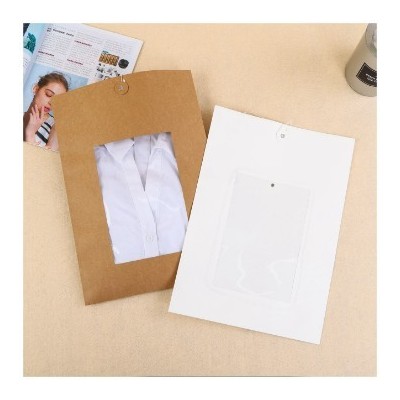 厂家现货衬衫服装牛皮纸文件袋黑卡开窗档案袋贴膜 T恤短袖包装袋图2