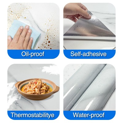 木纹厨房贴纸防水防油耐高温家具贴膜灶台墙面装饰防火自粘墙纸图2