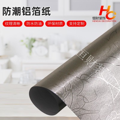 加厚橱柜防潮铝箔纸 厨房防油贴纸PVC瓷砖灶台锡纸卷装现货批发