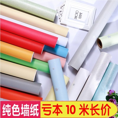 wallpepers墙纸自粘壁画pvc宿舍防水壁纸加厚纯色家用白色黑色贴图4