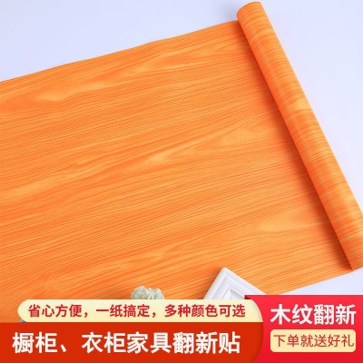 广州批发源头厂家加厚家具翻新木纹贴纸卧室衣柜子桌面木门贴防水图2