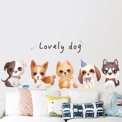 GS9701卡通小狗墙壁贴画儿童床头卧室装饰墙贴纸墙面门贴墙纸自粘图3