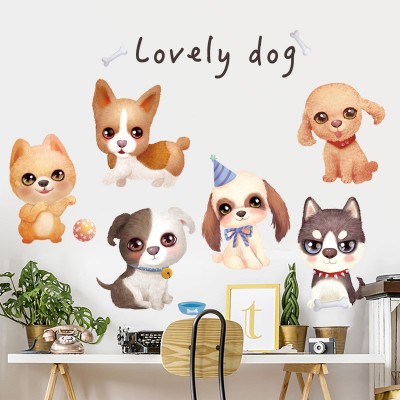 GS9701卡通小狗墙壁贴画儿童床头卧室装饰墙贴纸墙面门贴墙纸自粘图5