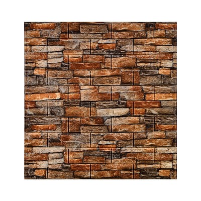 wallpaper 自粘3d立体墙贴批发泡沫砖纹装饰贴纸复古潮流背景墙纸图5