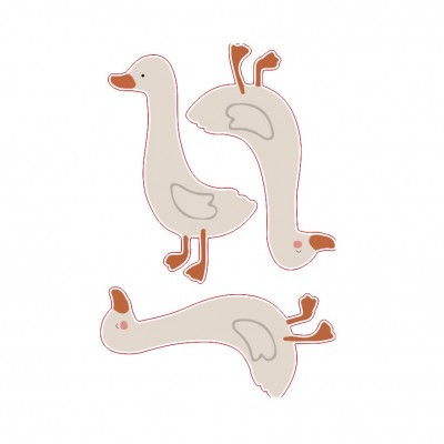 新款波西米亚风白色鹅房间墙面装饰墙贴萌趣动物卧室贴纸墙纸pvc图5