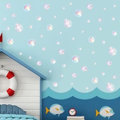 跨境几何卡通泡泡墙贴家居墙面装饰贴饰气泡海洋夏季浴室贴纸墙纸图2