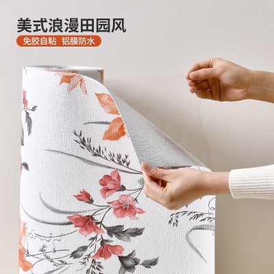 儿童房墙纸自粘防水防潮加厚墙贴纸卧室家用背景墙壁纸掉灰墙面图3