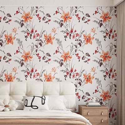 自粘墙纸家用自贴卧室房间温馨美式复古加厚法式田园风背景墙壁纸图2