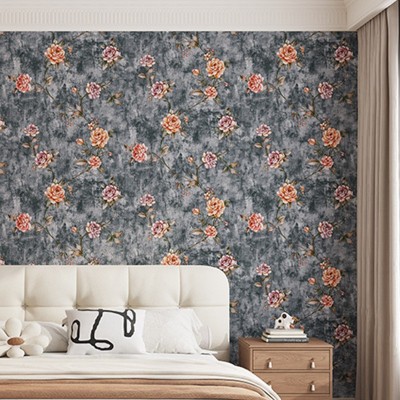 自粘墙纸家用自贴卧室房间温馨美式复古加厚法式田园风背景墙壁纸图3