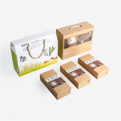 加厚大米月饼礼盒包装盒彩色印刷屋顶盒熟食特产手提礼品盒定制图2