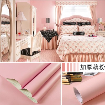 纯色墙纸自粘加厚防水现代简约壁纸网红白色卧室客厅背景墙贴纸图4