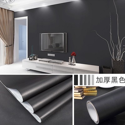 纯色墙纸自粘加厚防水现代简约壁纸网红白色卧室客厅背景墙贴纸图2