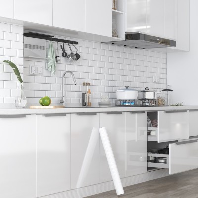 加厚厨房橱柜门鞋衣柜子贴纸防水防油贴膜家具翻新自粘墙纸可擦洗图2