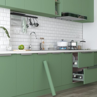 加厚厨房橱柜门鞋衣柜子贴纸防水防油贴膜家具翻新自粘墙纸可擦洗图4