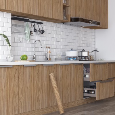 加厚厨房橱柜门鞋衣柜子贴纸防水防油贴膜家具翻新自粘墙纸可擦洗图3