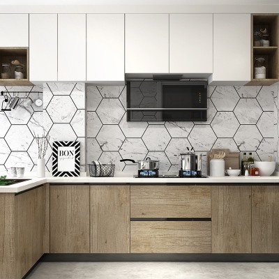 定制 厨房防油贴纸墙面自粘墙纸防水瓷砖墙贴膜橱柜灶台面耐高温图3