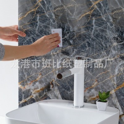 批发防水pet防油贴纸厨房贴纸仿大理石纹贴纸壁纸窗台衣橱柜子翻图3