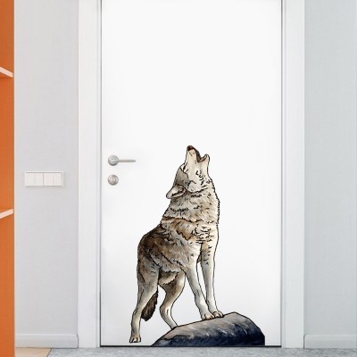 跨境新款咆哮狼吼叫自粘pvc墙贴 卧室客厅翻新布置可移除墙贴批发图4