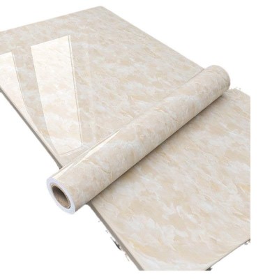 乳白墙纸壁纸可拆卸壁纸台面防水大理石壁纸自粘适用于橱柜厨房贴图5
