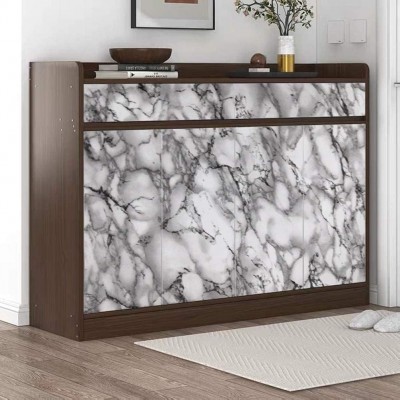 白色和黑色pvc墙纸壁纸大理石易于拆卸黑色壁纸自粘墙壁纸乙烯基图2