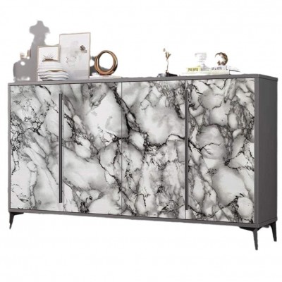 白色和黑色pvc墙纸壁纸大理石易于拆卸黑色壁纸自粘墙壁纸乙烯基图5