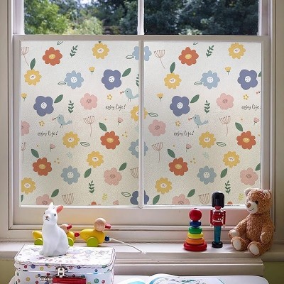 批发彩印磨砂玻璃窗户贴纸卧室客厅窗户加厚全遮光防偷窥玻璃贴膜图2