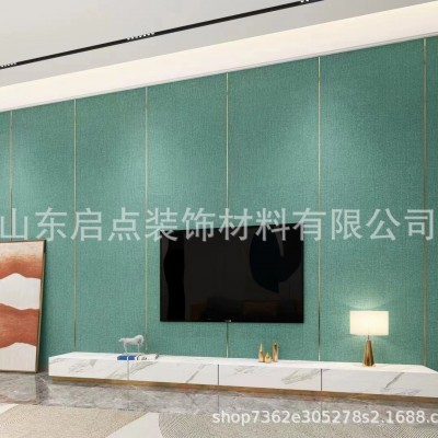 厂家亚麻软包自粘墙布 轻奢墙面装饰卧室客厅电视背景墙自贴墙贴图2
