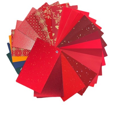 厂家直销110g250g婚庆喜庆装饰包装用纸 红色系列荧光卡纸 多样式图2