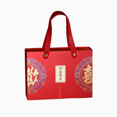 抽屉式伴手礼空盒手提不费手结婚宝宝乔迁祝寿吾家有喜喜糖礼品盒图5