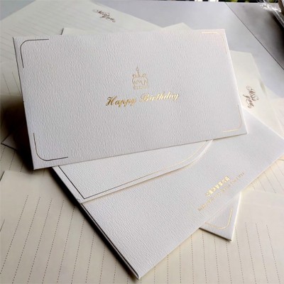 高级感信封压纹特种纸烫金定 制logo婚纱礼服展会邀请函精致感图2