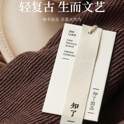 帆布吊牌定做女装挂牌高档服装吊牌订做复古衣服商标棉麻标签印刷图3