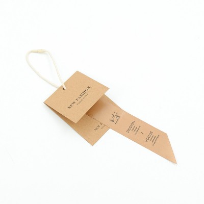 原色个性服装吊牌订 做服饰标签 棉卡纸韩式女装服饰家纺挂牌制作图4