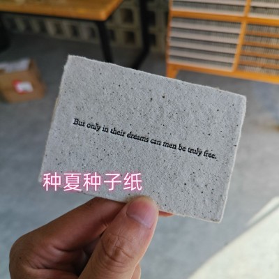 手工毛边纸咖啡渣入场券名片门票结婚发芽邀请函明信片抽奖种子纸图3