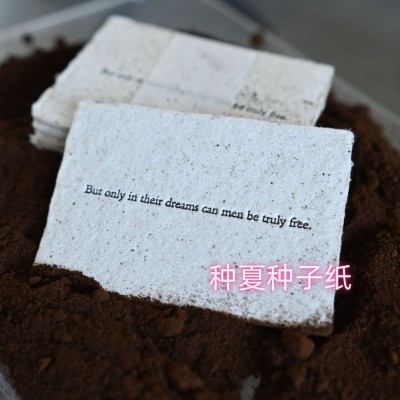 手工毛边纸咖啡渣入场券名片门票结婚发芽邀请函明信片抽奖种子纸图2