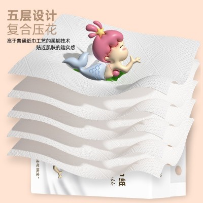 批发壁挂式底部吸水抽大包悬挂式抽纸巾擦手纸五层复合压花图4