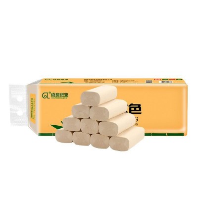 成良本色实芯扁卷纸竹纤维卫生纸家用酒店宾馆卷纸直销批发图4