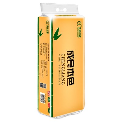 成良本色实芯扁卷纸竹纤维卫生纸家用酒店宾馆卷纸直销批发图2