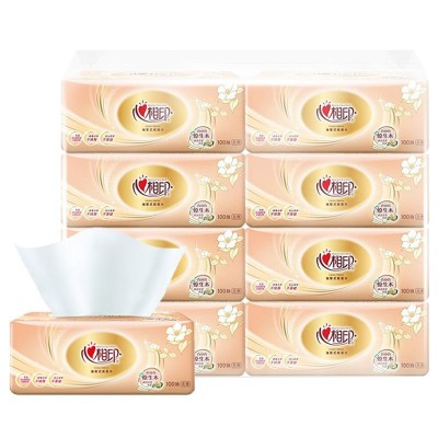 DT55100 心相印金装原生木抽纸100抽24包整箱装家用纸巾餐巾纸图4