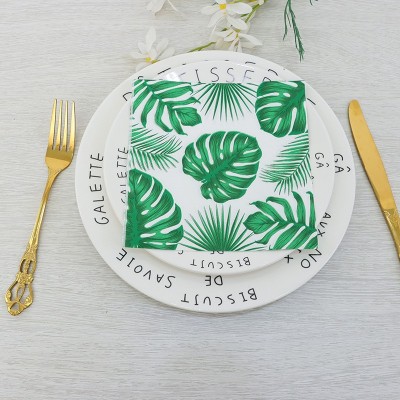 彩色双层印花花草餐巾纸印花方巾纸西餐厅派对婚庆玫瑰花纸巾现货图3