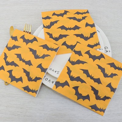 跨境双层植物印花餐巾纸方形装饰纸巾酒吧高档西餐厅派对装饰纸巾图3