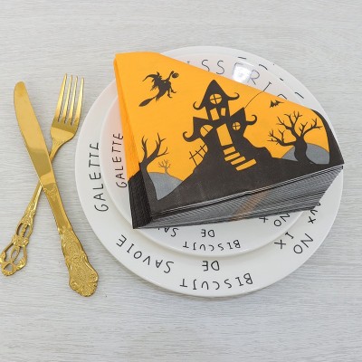 跨境双层植物印花餐巾纸方形装饰纸巾酒吧高档西餐厅派对装饰纸巾图4