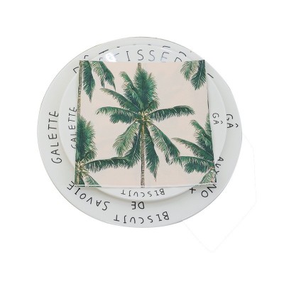 跨境双层植物印花餐巾纸方形装饰纸巾酒吧高档西餐厅派对装饰纸巾图5